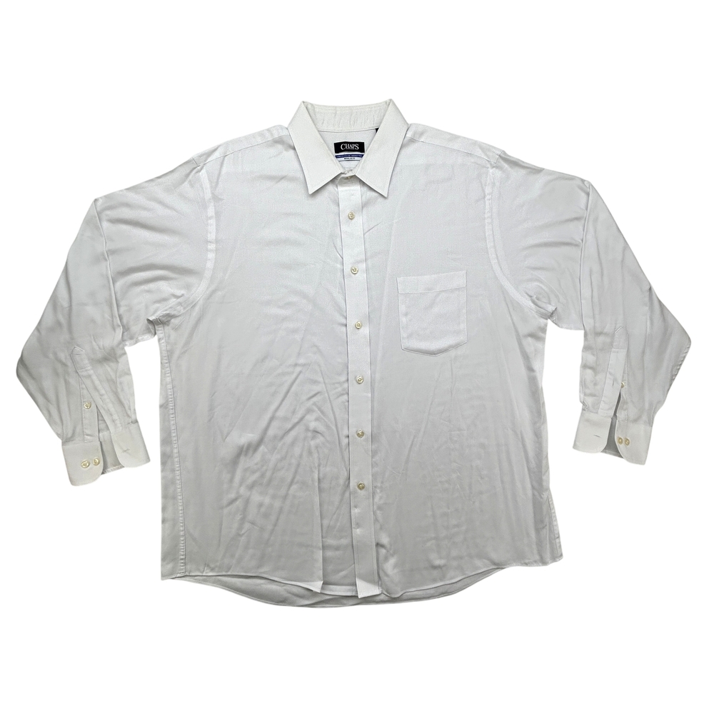 Chaps Shirt Mens 17.5 34/35 Stretch Collar Wrinkle Free Regular Fit Business